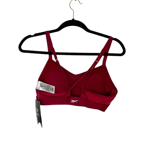 Reebok Les Mills Lux Strappy Bra wine colour size Medium - Picture 5 of 7